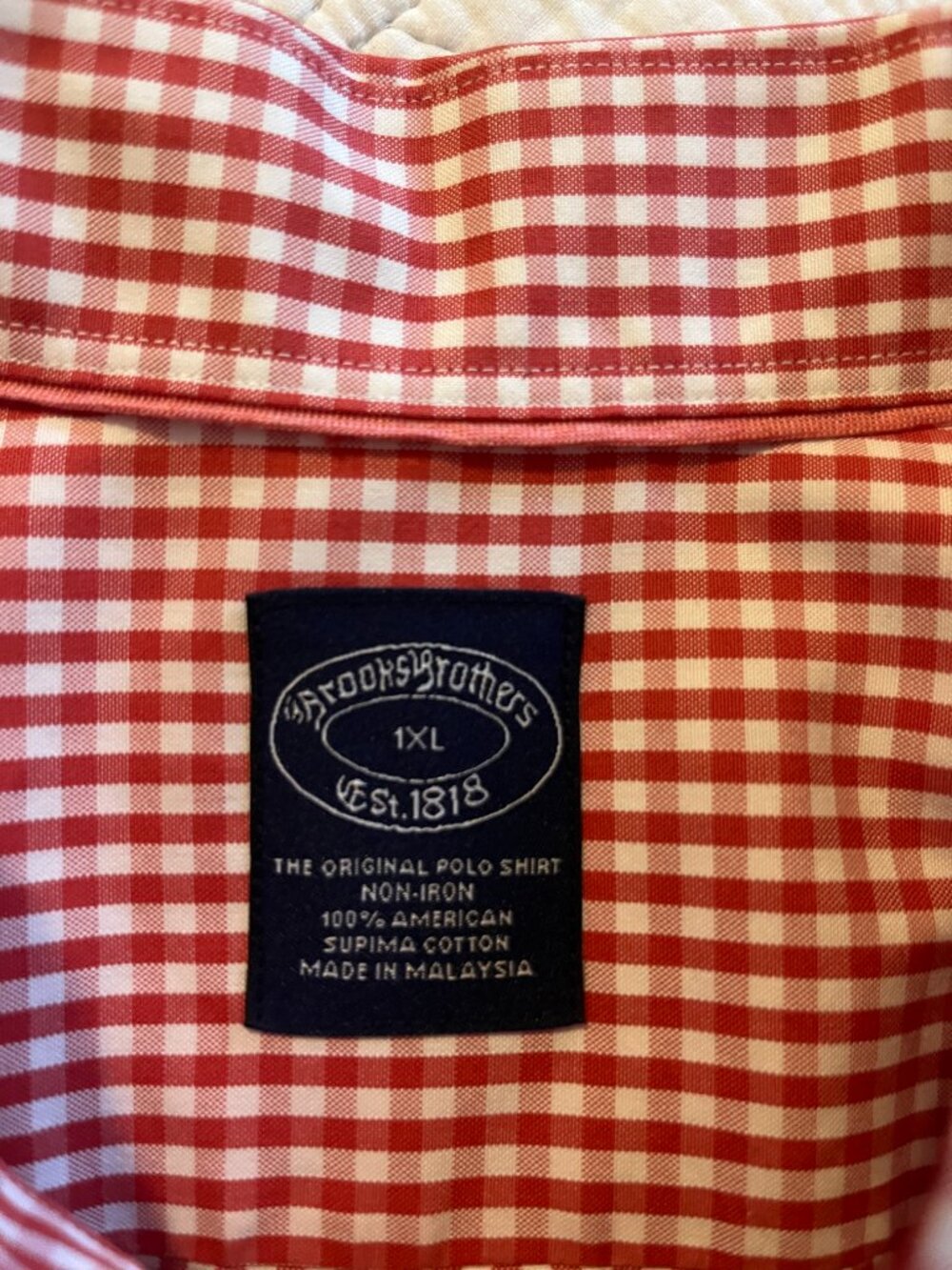 BROOKS BROTHERS SZ 1XL NON-IRON ALL SUPIMA COTTON SS DRESS SHIRT